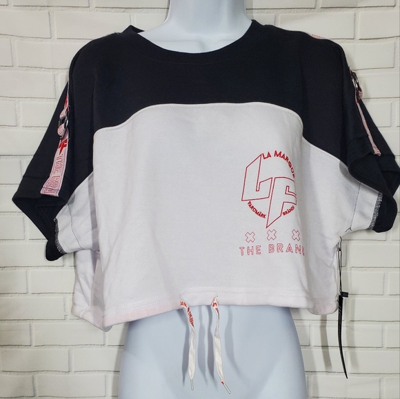 LF Brand Colorblock Crop Top TShirt - Picture 2 of 10